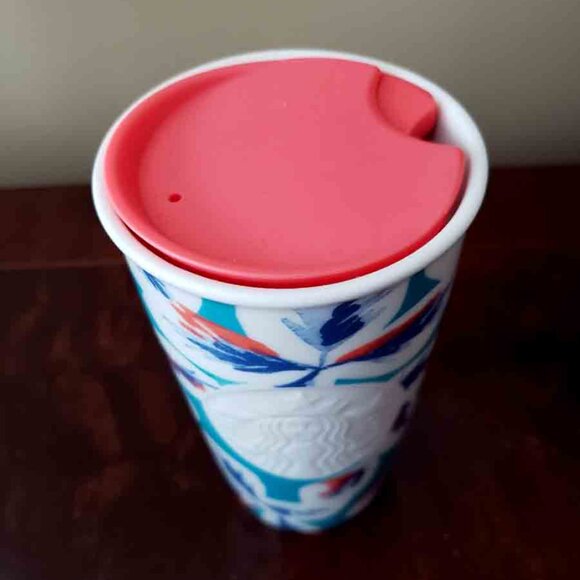 2016 Starbucks Mug Tumbler Cup Ceramic Floral 12oz - Picture 2 of 2